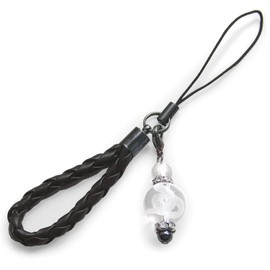 Power Stone Snake Crystal Leather Strap (White Snake 0.5 inch (12 mm) Crystal Ball with Leather Strap) [Asian Style Mao / Original Luck Instruction Manual] Natural Stone (Money Luck, Health Luck, Evil