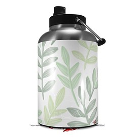 WraptorSkinz Skin Decal Wrap compatible with RTIC One Gallon (2017) Jug Watercolor Leaves White (Jug NOT INCLUDED)