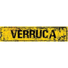 VERRUCA Yellow Grunge Style Rustic Vintage Look 8" Wide Decal Bumper Sticker for use on Any Smooth Surface