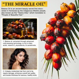 Batana Oil for Hair Growth,100% Natural Batana Oil Sourced from Honduras - Dr. Sebi Batana Oil Unrefined Hair Growth Oil Prevents Hair Loss, Enhances Hair Thickness in Men & Women 4.2 oz