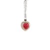 Red Silver Victorian Heart with Tinsel Hanger Glass Ornament