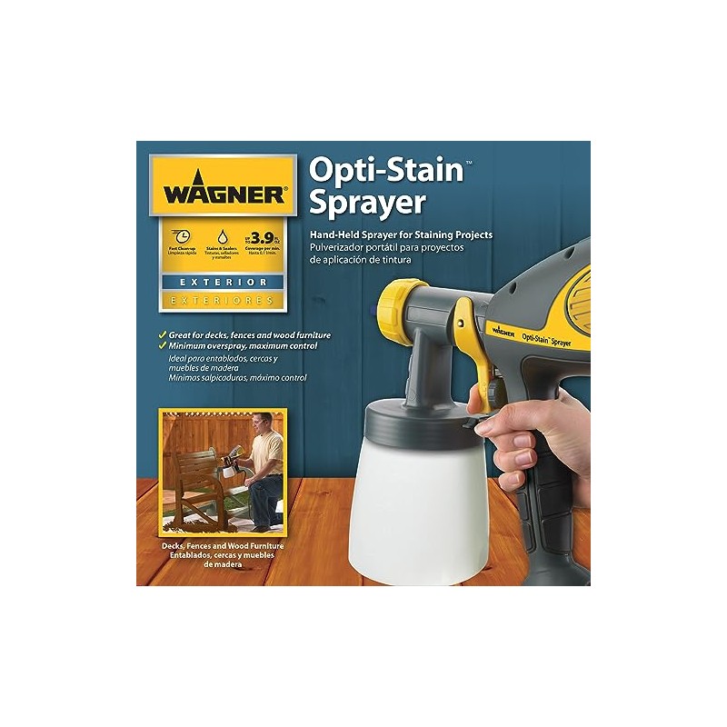Wagner Spraytech 529015 Opt-Stain Stain Sprayer, Adjustable Settings, Ideal for