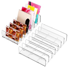 Legpador Set of 2 Dressing Table with 7 Compartments, Make Up for Storage, Cosmetic Organiser Drawer, Makeup Storage Boxes, Eyeshadow Palettes for Washbasin, Bathroom, Kitchen, Transparent