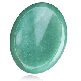 XIANNVXI Green Aventurine Worry Stone Polished Thumb Stone Healing Stone Gemstone Meditation Accessories Reiki Crystal Oval Stone for Anxiety Stress Relief Relaxation