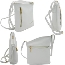 JENNIFER JONES - Fashionable Women's Handbag - Shoulder Bag - Crossbody Bag - Shoulder Bag with Adjustable Handle, Style B White