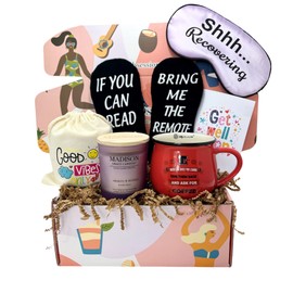 Get Well Soon Gift Basket for Men and Women, After Surgery Chemo Care Recoverying Healing Gift for Patient. Thinking of you Sympathy Gift Box for Family, Friends and Coworker. (Black Socks)