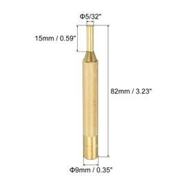 sourcing map Brass Punch 5/32" Non-marring Drive Pin Punch No Slip Cylindrical Alignment Punches for Watch Repair Jewelry Craft