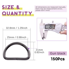 (Metal Rectangle Ring, Gun-Black) - Swpeet 60Pcs 1 Inch / 25mm Black Heavy Duty Metal Rectangle Ring, Webbing Belts Buckle Metal Rings for for Belt Bags DIY Accessories Keychains Belts and Dog Leash