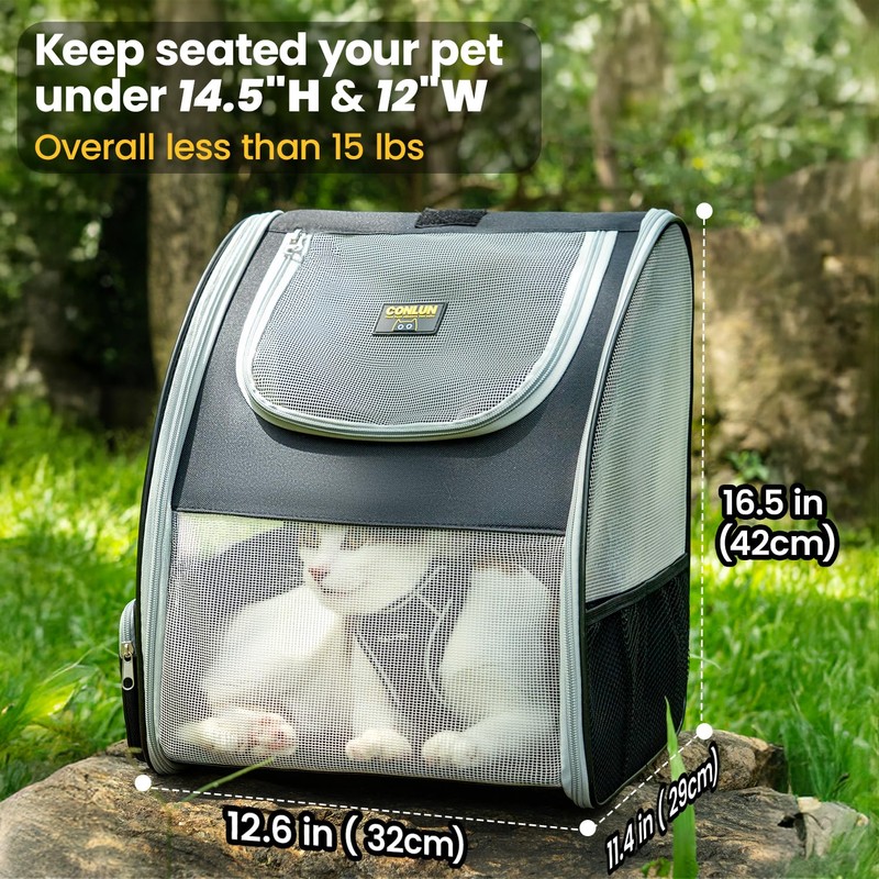 Conlun Cat Backpack Carrier for Small Dogs and Cats Fit