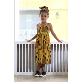 YOUNGER TREE YOUNGER TREE African Baby Clothes Girl Dashiki Ankara Outfit Set (6-7 Years, Long Dress)