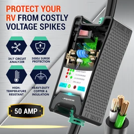 LATCH.IT 50 Amp RV Surge Protector | RV Surge Protector 50 Amp w/ 5000J Voltage Protection | RV 50 Amp Surge Protector w/Circuit Analyzer | Prevents Damage w/Our 50 Amp Surge Protector for RV!