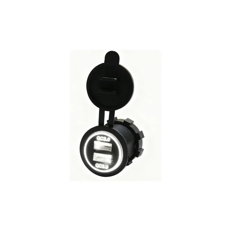 12v 2.1a Para Cargador Iluminado Usb Doble Salida Coche Moto