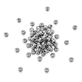 PandaHall 100pcs Stainless Steel Spacer Loose Ball Beads 8mm Tiny Small Metal Stopper Beads with 3mm Hole for Necklaces Bracelets Jewelry Making, Stainless Steel Color