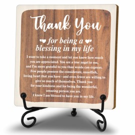 Thank You Gifts for Women Men, Inspirational Appreciation Gifts,Small Special Inexpensive Gift Ideas,5 in Rustic Home Office Desk Decor Plaque(B09)