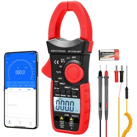 Clamp Meter, 6000 Count, Bluetooth, Clamp Multimeter, 1000 A, AC/DC Current, TRMS, Clamp-On Ammeter, Auto Range, Voltage, Current, Resistance Measurement, Conductive Diode, NCV-AP-570S-APP