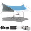 Forceatt 12x14FT Tarp with 2 Poles, Waterproof Anti-UV Camping Tarp