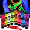 Pintura Cara 8 Colores,Pintura De Cara De Neón Brillante UV