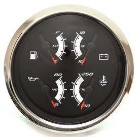 Faria Boat Multifunction Gauge GFC026B | Fuel Volt Oil Temp 3 1/4 Inch