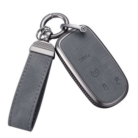 YO&YOYE for Jeep Key Fob Cover, Full Protection Key Case Shell Compatible with Jeep Smart Key 3 4 5 Buttons Protector, Grey