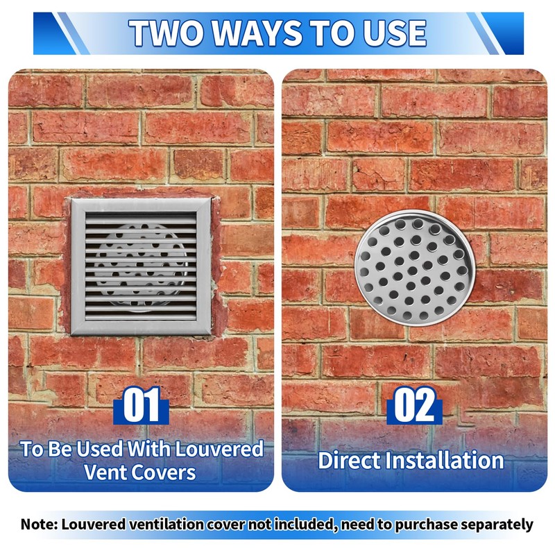 Boltigen PVC Termination Mesh Screen Vent Covers, Stainless Steel Gutter