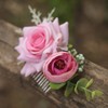 Fangsen Wedding Rose Flower Hair Comb Floral Hair Clip Flamenco