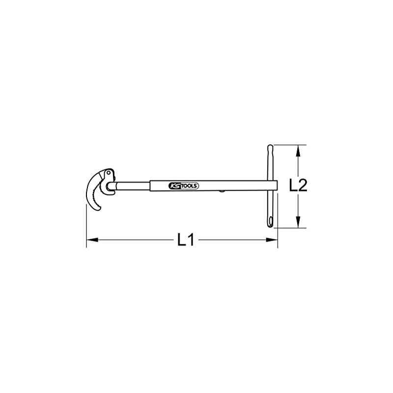 KS Tools 126.2000 Telescopic tap nut wrench, 32-63mm