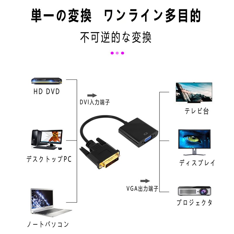 DVI Male to VGA Female Converter Connector for DVI 24+1