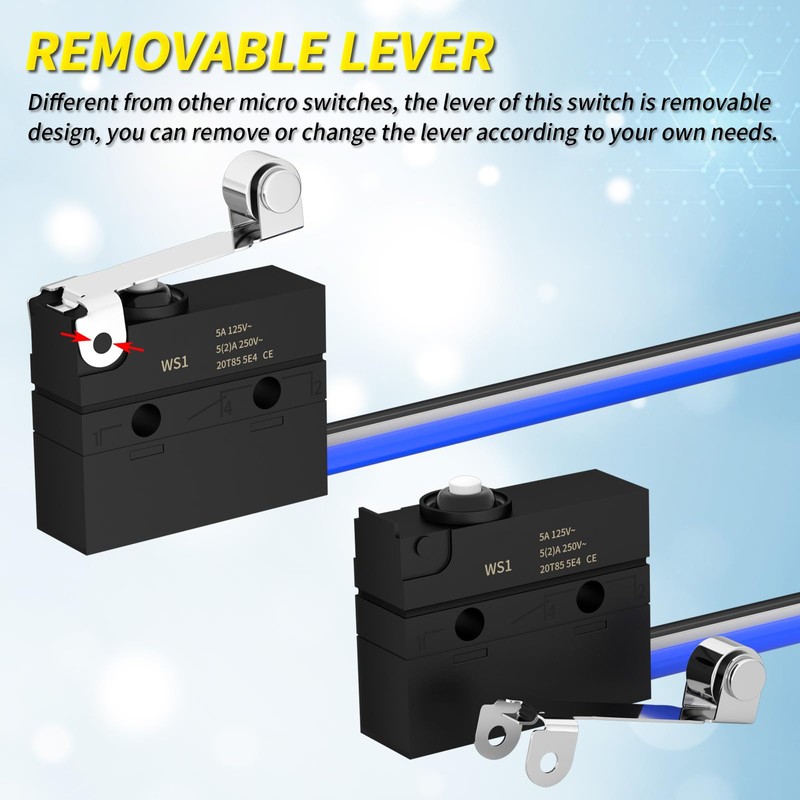 Joinfworld Micro Switch with Lever Waterproof IP67 Sealed Roller Lever
