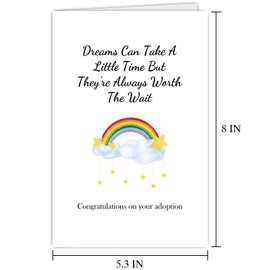 Supoeguk Heartfelt Adoption Card, Congratulations on Your Adoption Card, Dreams Can Take A Little Time but They Are Always Worth The Wait
