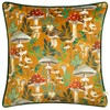 Wylder Nature Wild Gardens Mushroom Repeat Velvet Piped Cushion Cover