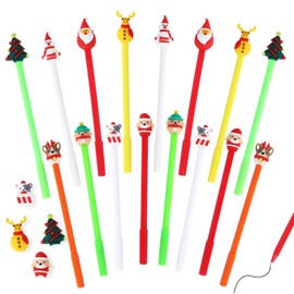 GLAITC Christmas Gel Ink Pens, 16 Pieces 0.5 mm Christmas Gel Ink Pen, Christmas Gel Pens, Christmas Gel Ballpoint Pen, Christmas Tree Marker Pen for Diary Notes Under School