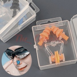 The Ondam Swimming Earplugs Set for Adults & Kids Swimming Stretch Cord Black 4ea