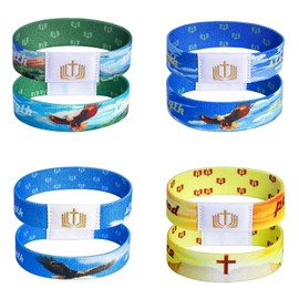 RSKDJSXL 4PCS Daily Bible Verse Bracelets, NFC Inspirational Bracelet Bible Christian Wristbands Jesus Jewelry Gifts for Women Men (Green)