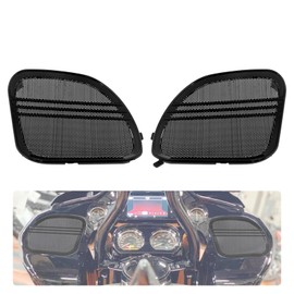 Front Speaker Grills Cover with Tri-line Trim Compatible with Harley Road Glide FLTRX FLTRXS 2015-2021 Black