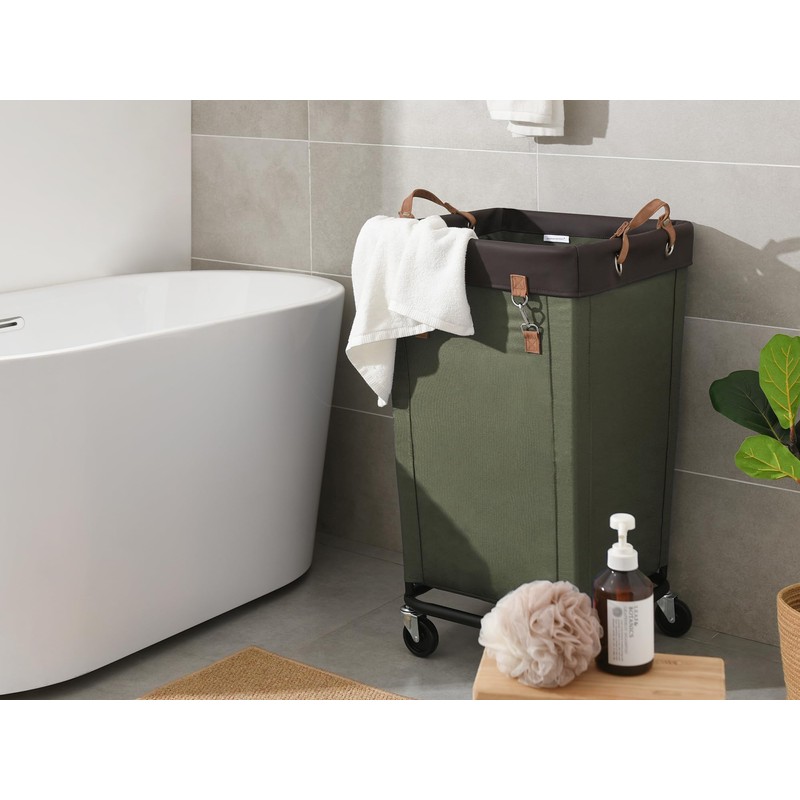 StorageWorks 160L Laundry Basket with Wheels, Large Rolling Hampers for