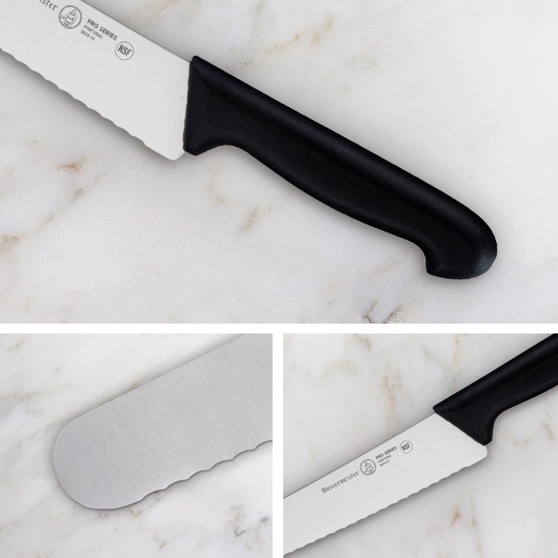 Messermeister Pro Series 10” Scalloped Round-Tip Bread Knife - German