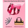 Reflective No Pull Heavy Duty Pink Service Dog Vest Harness