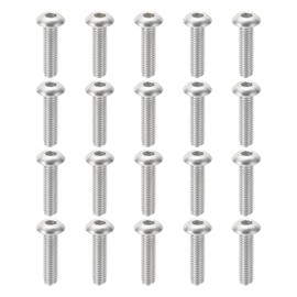 PATIKIL #10-32x3/4" Button Head Socket Cap Screws, 20 Pcs 304 Stainless Steel 18-8 Socket Cap Screw Bolts Allen Hex Drive Full Thread Fine Thread UNF