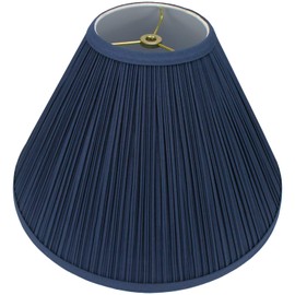 FenchelShades.com Lampshade 5" Top Diameter x 15" Bottom Diameter x 10" Slant Height with Washer (Spider) Attachment for Lamps with a Harp (Pleated Navy)