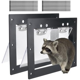 Raccoon One Way Door 2PCS Contactless Animal Excluder Trap for Squirrels, Skunks, Possums One Way Eviction Door Easy to Install for Attics, Under Decks, Farm and Chimneys