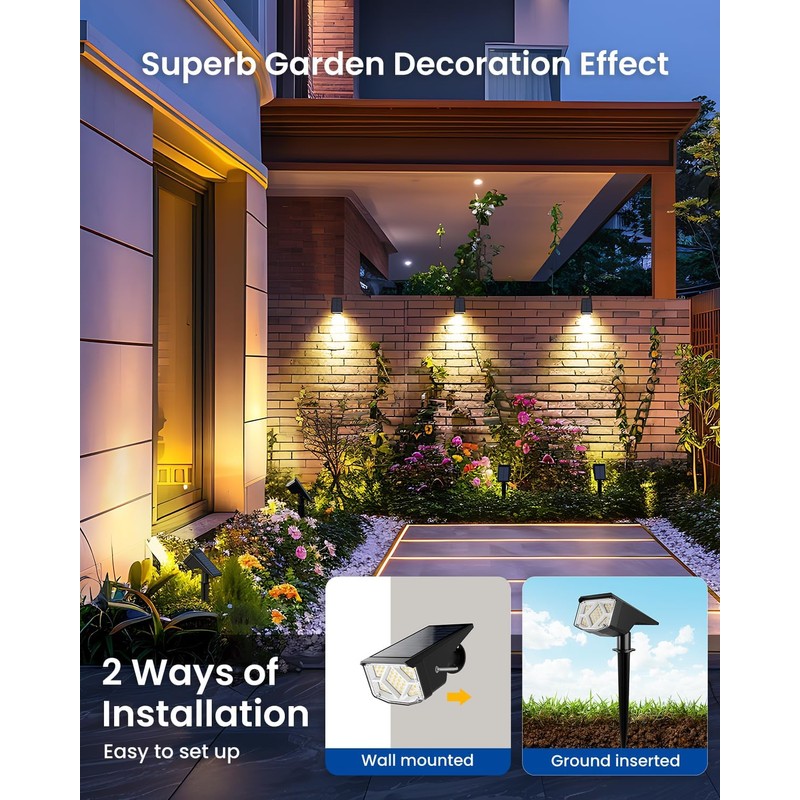 Luces solares exteriores AUDERWIN 9169 – 6 focos compactos IP65,
