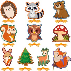 Pajean 10 Pieces Kids Animal Lacing Cards Cardboard Sewing Cards Sturdy Double Sided Lacing Playing Games for Children Developing Imagination Education Supplies (Forest Animals Style)