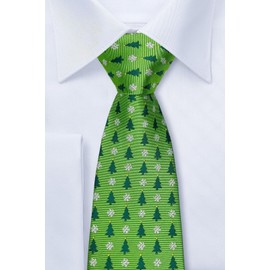 Retreez Mens Woven Christmas Tie Christmas Tree 8cm, Green