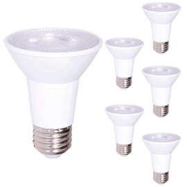 Diodesy- PAR20 LED Long Neck Flood Light Bulb 7W 500 Lumen E26 Medium Base 6500K Daylight Ideal for Track & Recessed Spot Light Bulbs 120V CRI80 40° Beam Angle White Finish Pack of 6