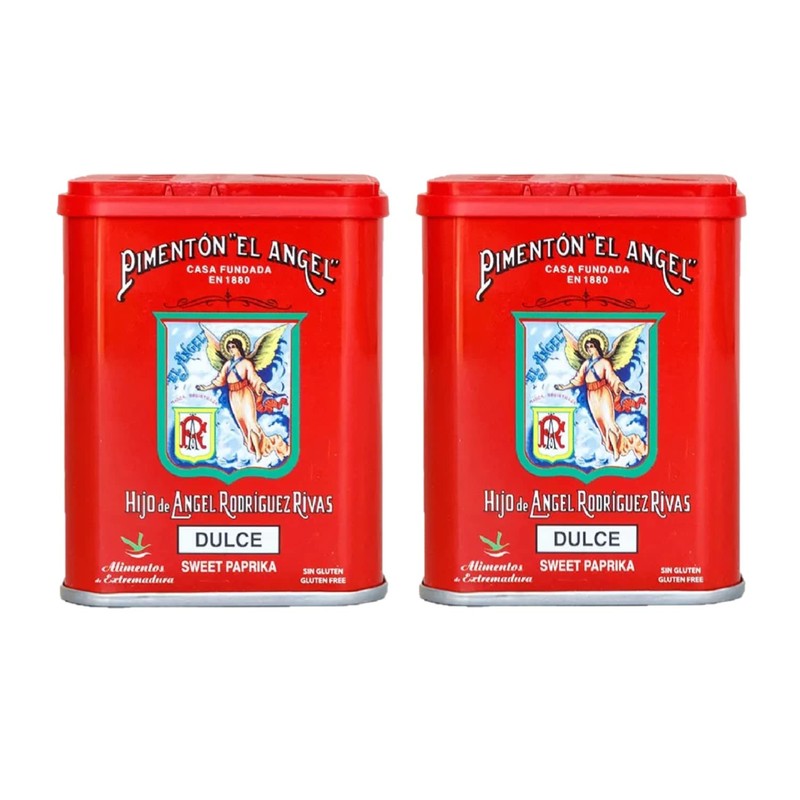 Spanish Smoked Sweet Paprika. (2 Tins) El Angel brand since