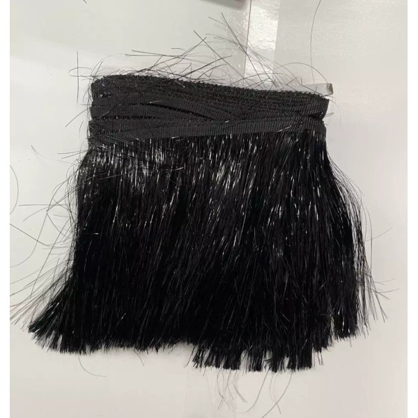 Unbranded TINSEL FRINGE 7 INCH SOLD BY 1 YARD BLACK