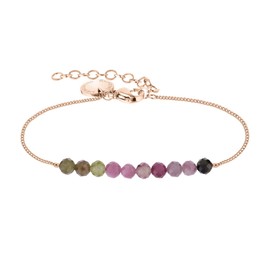Liebeskind Berlin Bracelet with Faceted Stainless Steel Beads, Tourmaline