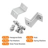 sourcing map 4 Pack Z Brackets, 55mm Aluminum Alloy Solar