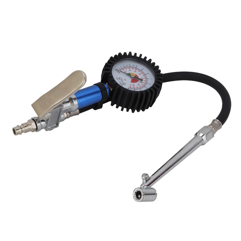 12 Bar Self clamping Tire Inflator with Air Pressure Gauge