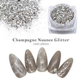 irogel Nail Town Nail Art, Champagne Nude Glitter, Approx. 0.04 oz (1 g), Case Included
